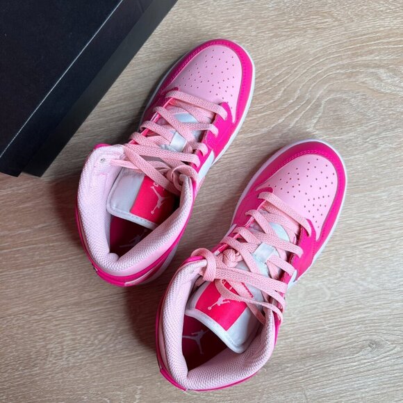 Jordan 1 Mid Fierce Pink Custom Sneakers with Crystals - Picture 5 of 10